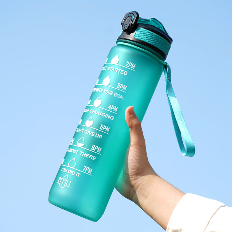 Lunéa Vaso Gradiente 1L con Pajita y Cuerda – Botella Deportiva Outdoor