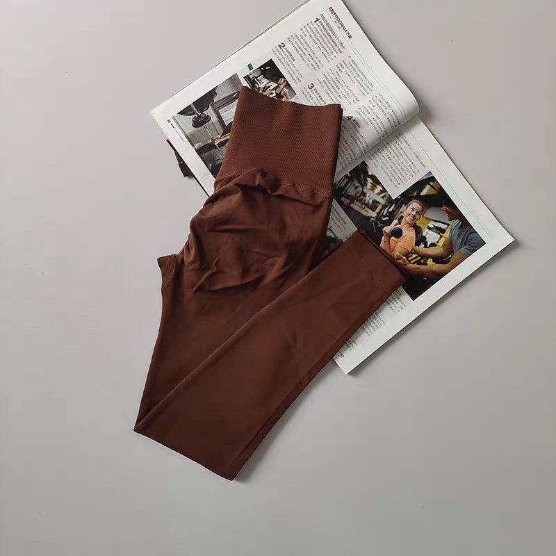 High-waisted and hip-lifting fitness pants, high-elasticity quick-drying tight Pilates slimming yoga pants for outerwear