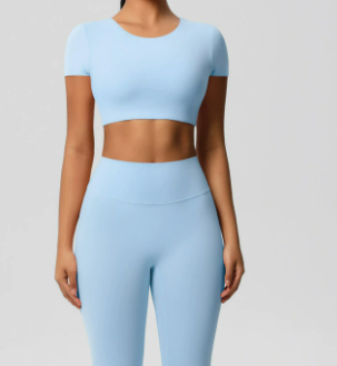Lunéa Conjunto Yoga Mujer Camiseta y Pantalón Tejido Brocado Running