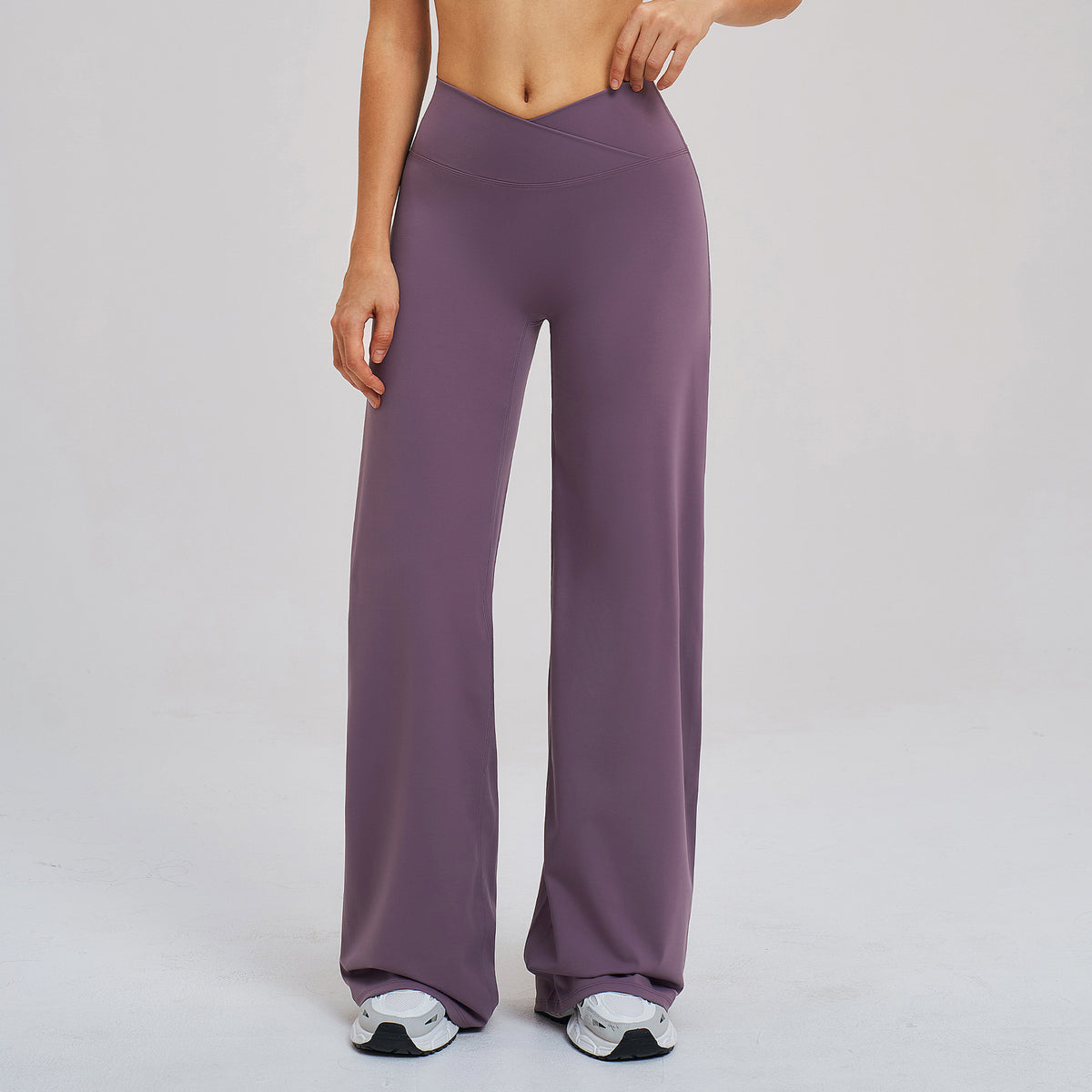 Lunéa Pantalón Ancho Mujer Cepillado Cintura Cruzada Pierna Ancha Running