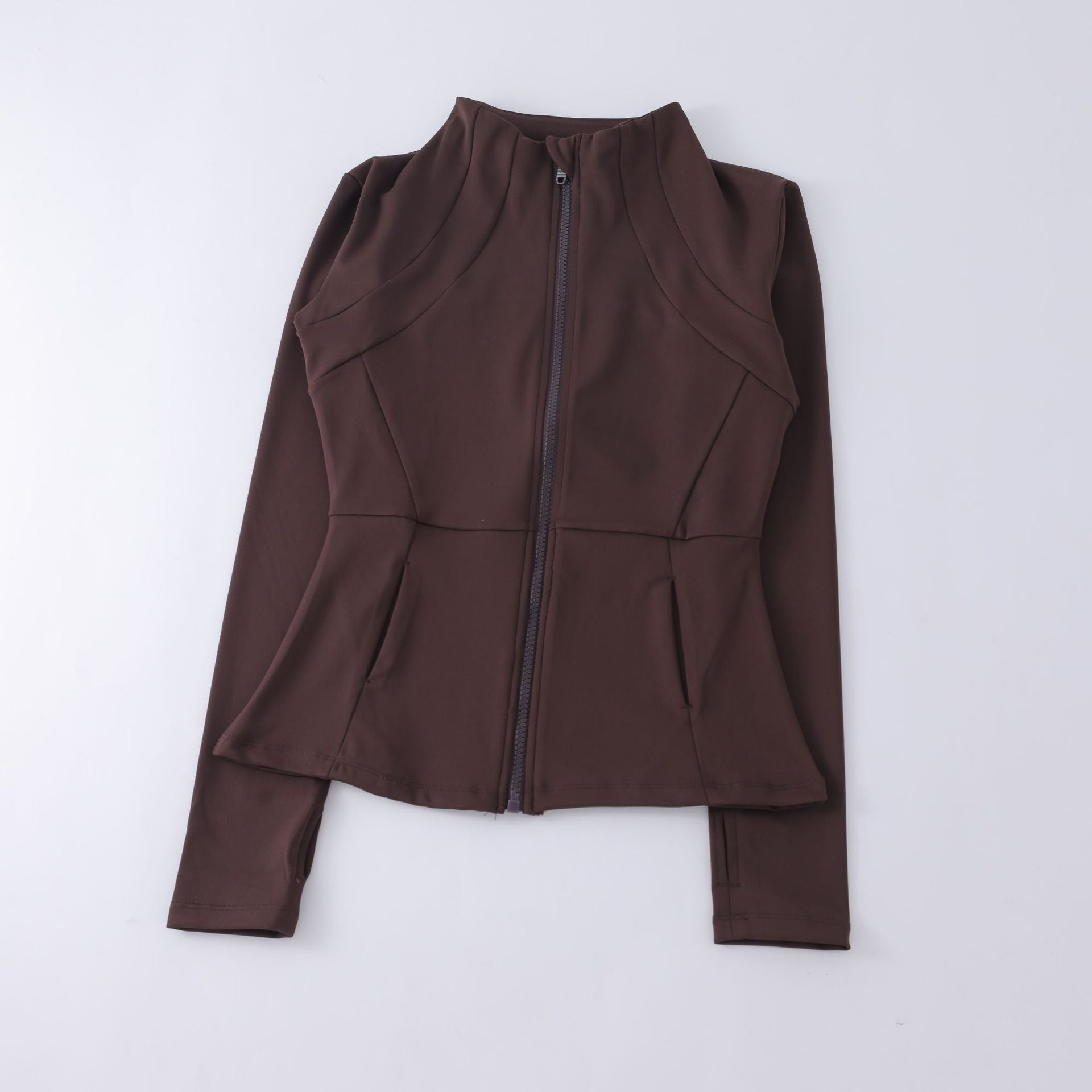 Yoga wear, women's stand-up collar zipper jacket, slimming, sun-protective, long-sleeved high-end running and fitness top