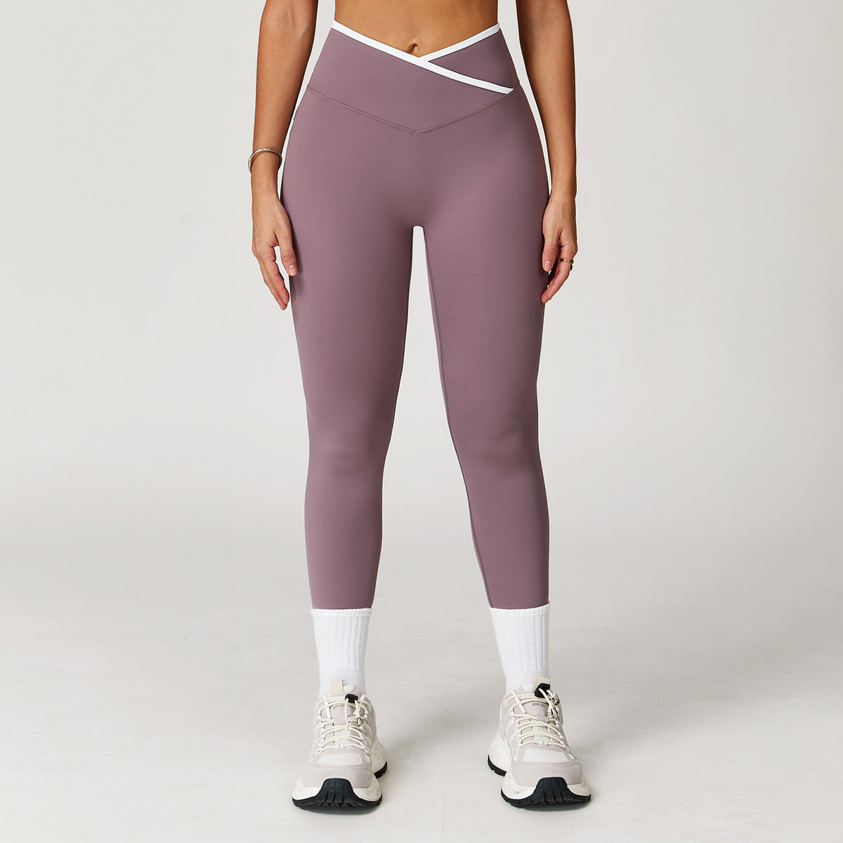 Lunéa Mallas Yoga Mujer Ajustadas Bicolor Cintura Alta Cruzada
