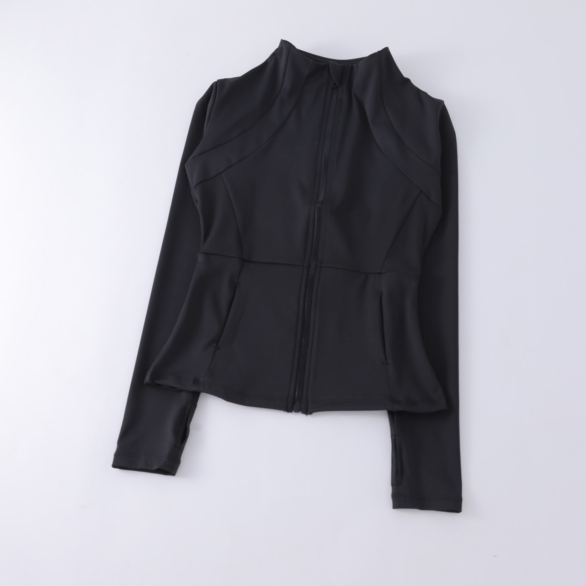 Yoga wear, women's stand-up collar zipper jacket, slimming, sun-protective, long-sleeved high-end running and fitness top
