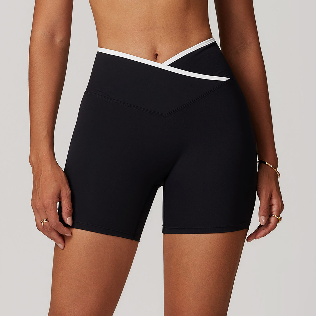 Lunéa Shorts Yoga Mujer Cruzados Cintura Alta Levanta Glúteos