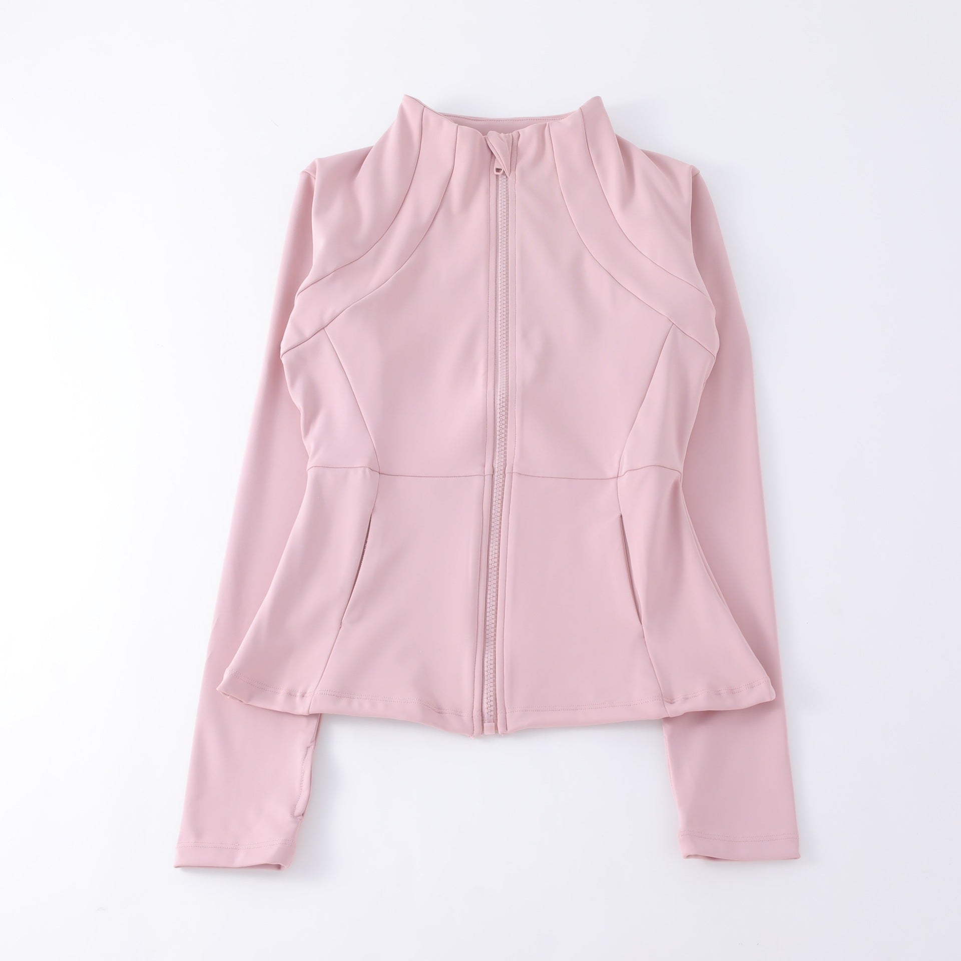 Yoga wear, women's stand-up collar zipper jacket, slimming, sun-protective, long-sleeved high-end running and fitness top