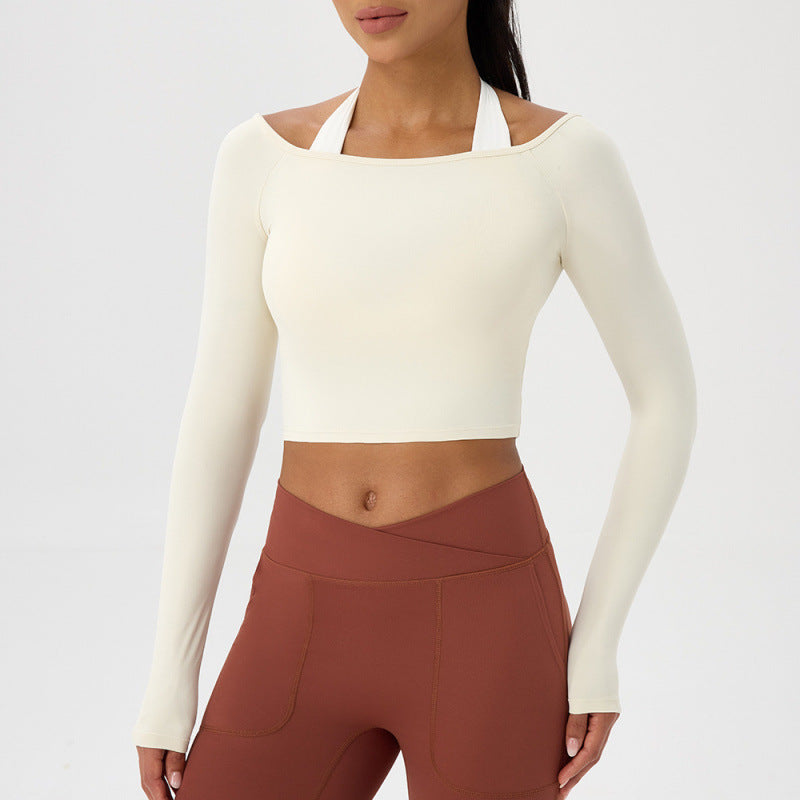 Lunéa Camiseta Yoga Manga Larga Mujer Hombro Descubierto
