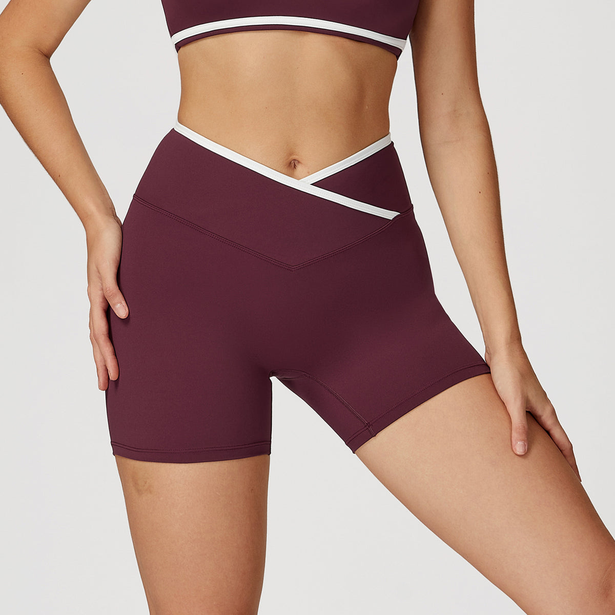 Lunéa Shorts Yoga Mujer Cruzados Cintura Alta Levanta Glúteos
