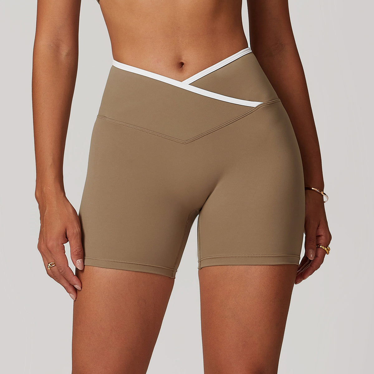 Lunéa Shorts Yoga Mujer Cruzados Cintura Alta Levanta Glúteos