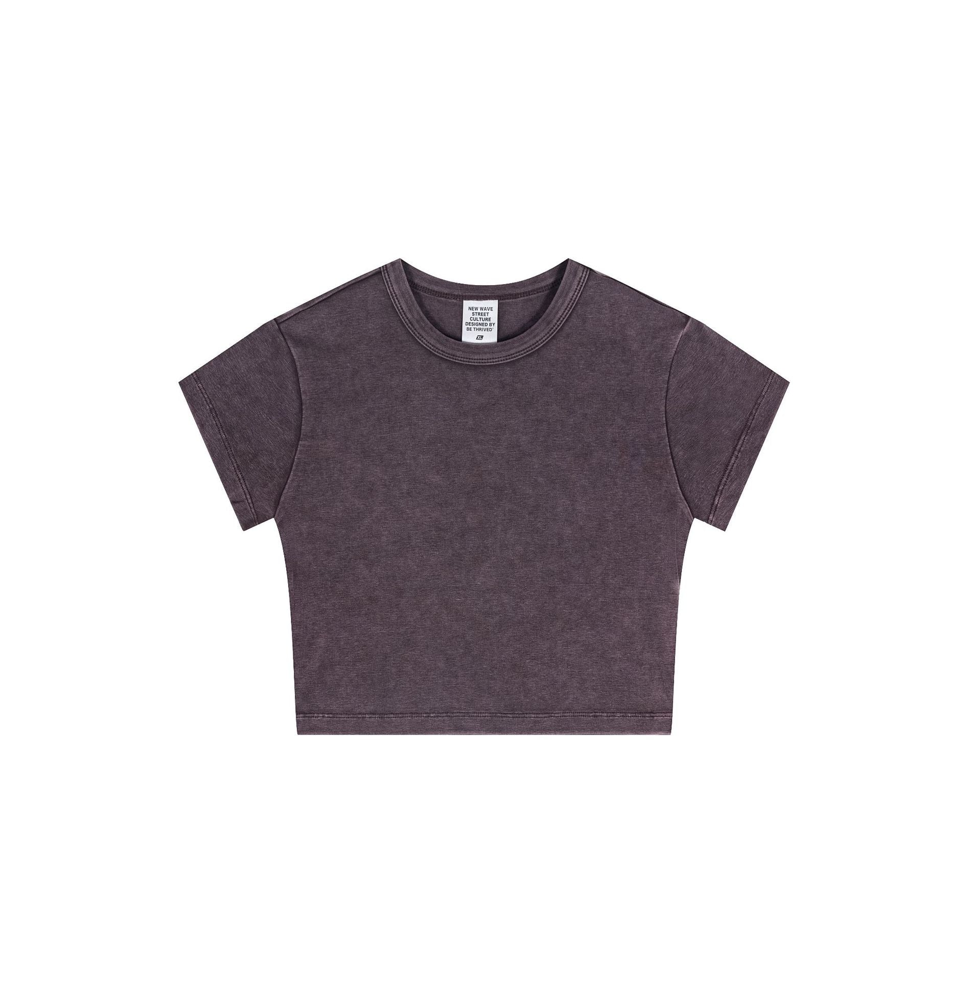 Lunéa Camiseta Crop Slim Manga Corta Mujer Estilo Urbano