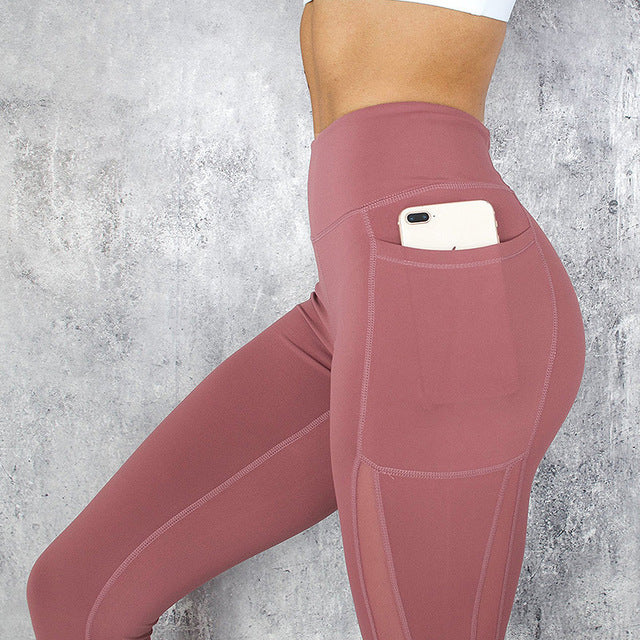 Lunéa Leggings Yoga Mujer Tiro Alto Malla Transpirable Bolsillo Lateral