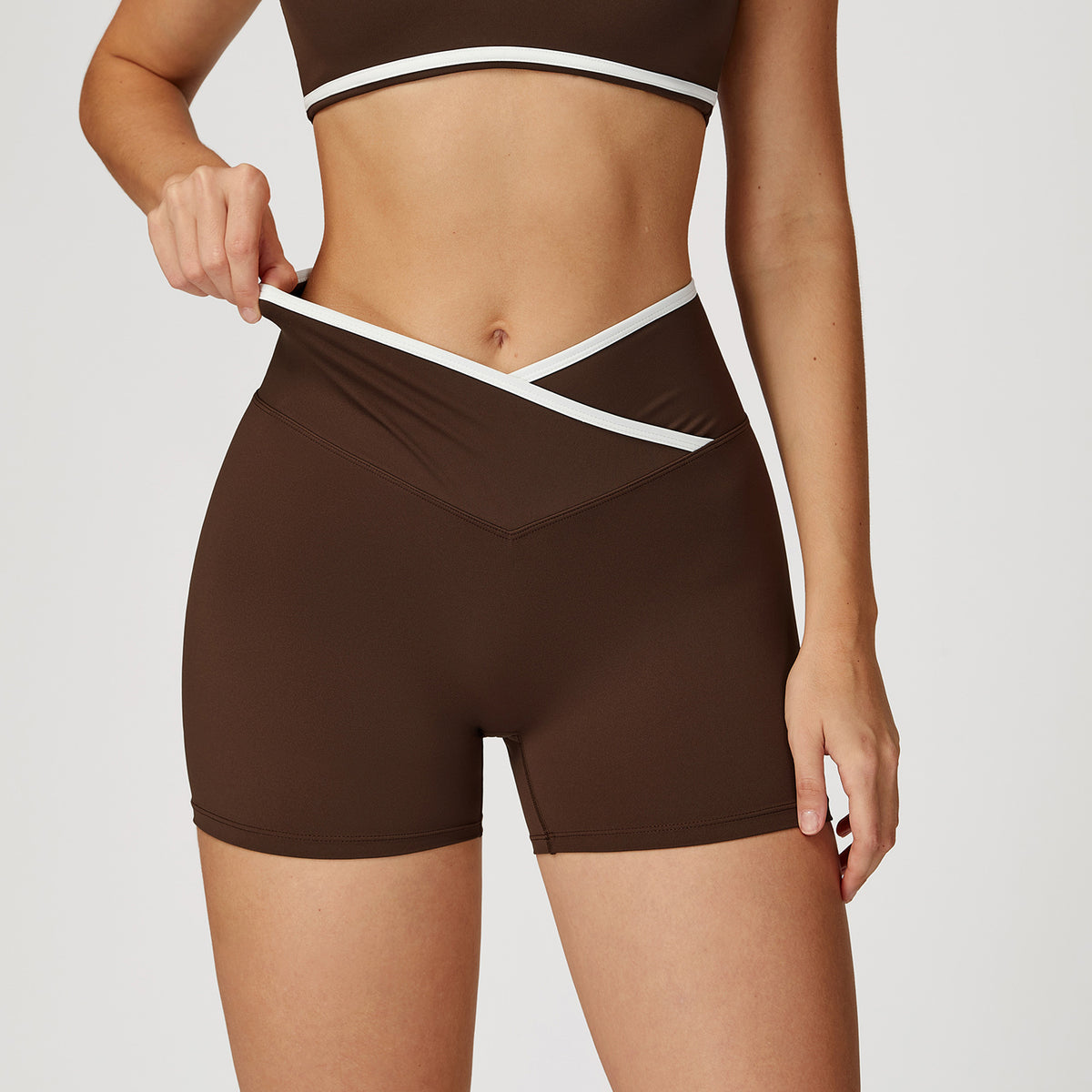 Lunéa Shorts Yoga Mujer Cruzados Cintura Alta Levanta Glúteos