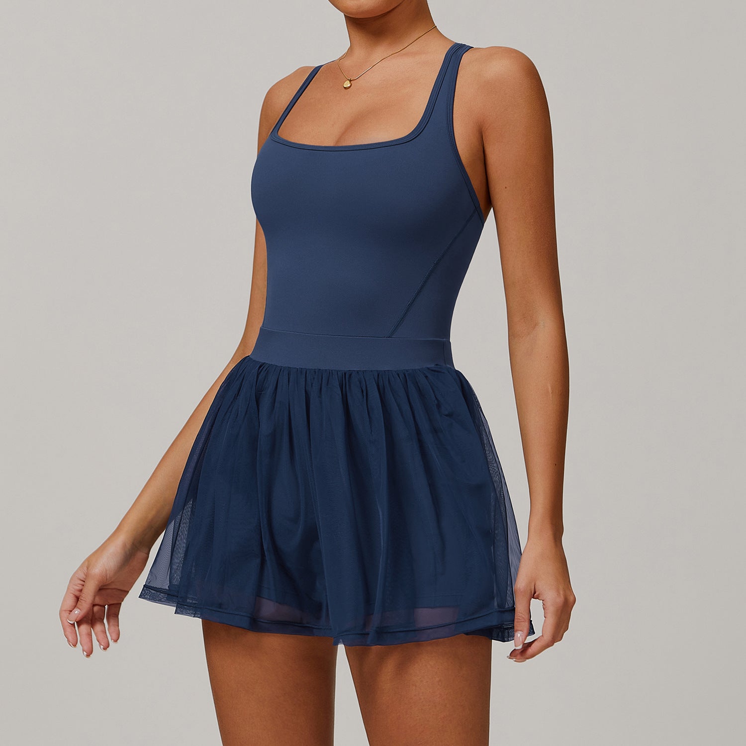 Lunéa Vestido Deportivo Mujer Doble Capa Malla Transpirable Antimovimiento Tejido Reciclado Running Tenis