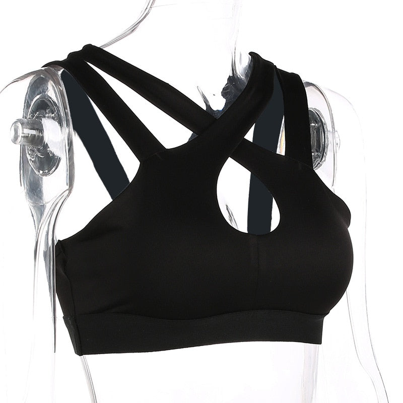 Lunéa Sujetador Deportivo Halter Tiras Push Up Relleno Extraíble Mujer