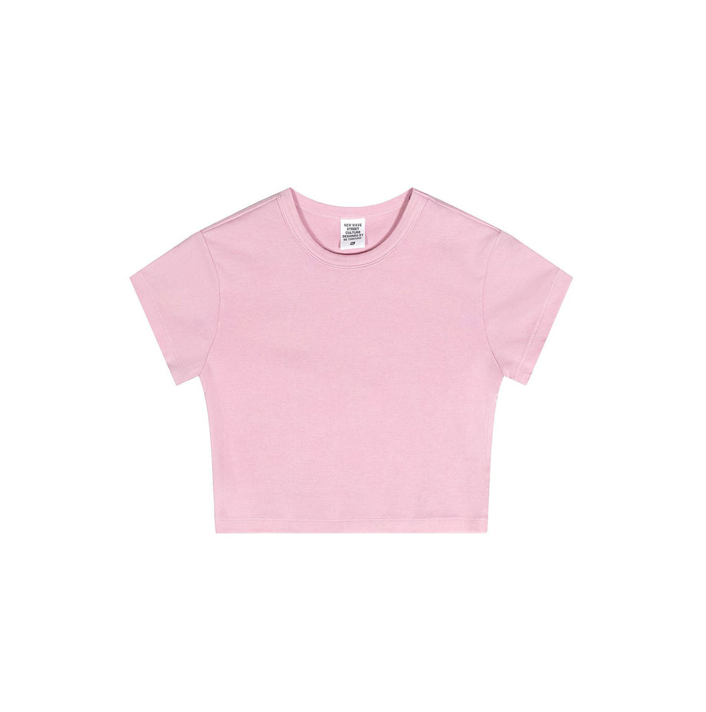 Lunéa Camiseta Crop Slim Manga Corta Mujer Estilo Urbano