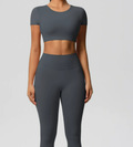 Lunéa Conjunto Yoga Mujer Camiseta y Pantalón Tejido Brocado Running