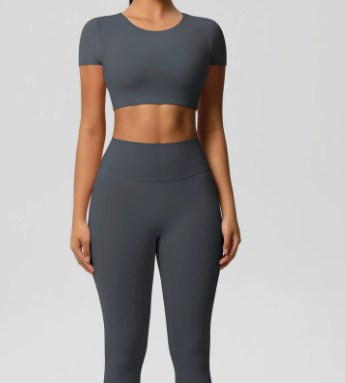 Lunéa Conjunto Yoga Mujer Camiseta y Pantalón Tejido Brocado Running