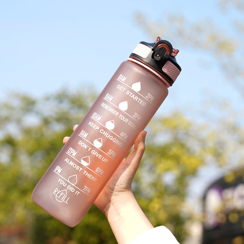 Lunéa Vaso Gradiente 1L con Pajita y Cuerda – Botella Deportiva Outdoor