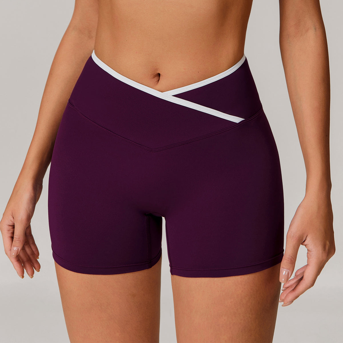 Lunéa Shorts Yoga Mujer Cruzados Cintura Alta Levanta Glúteos