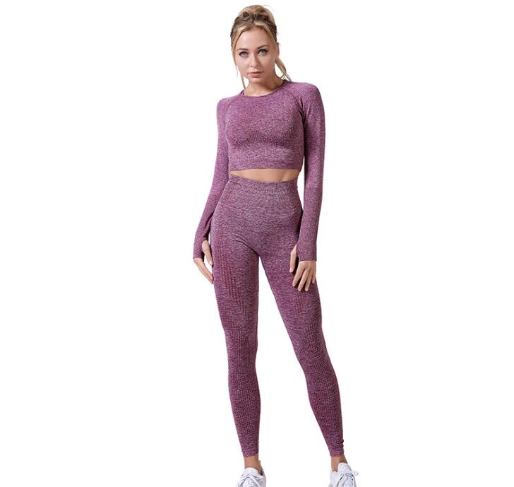 Lunéa Conjunto Yoga Sin Costuras Mujer Leggings Top Segunda Piel Gym Fitness