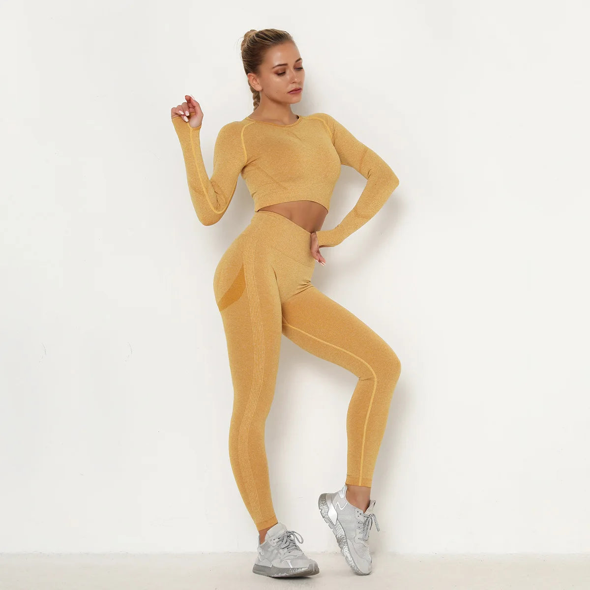 Lunéa Conjunto Deportivo Sin Costuras Manga Larga Mujer Control Vientre