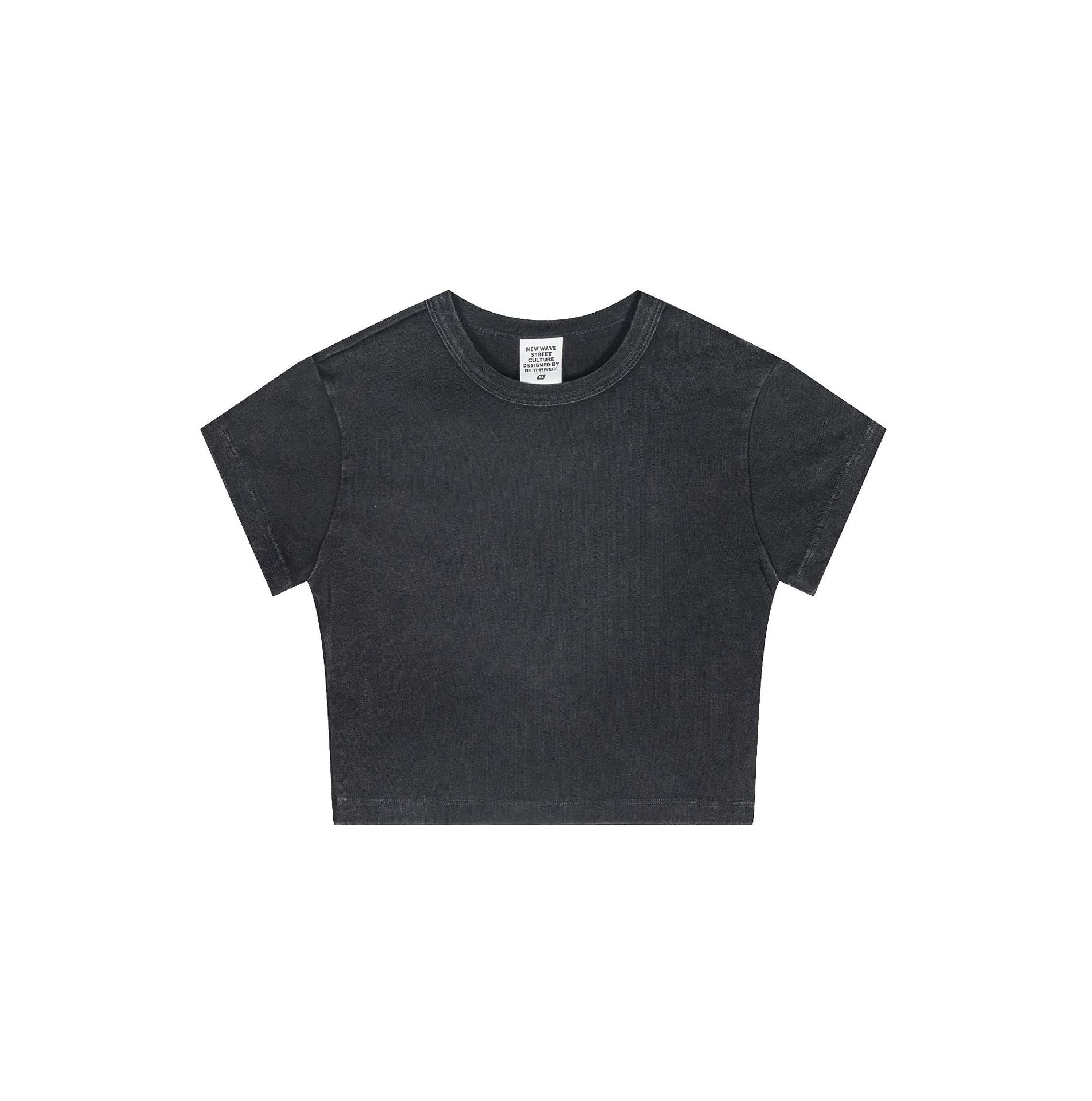 Lunéa Camiseta Crop Slim Manga Corta Mujer Estilo Urbano