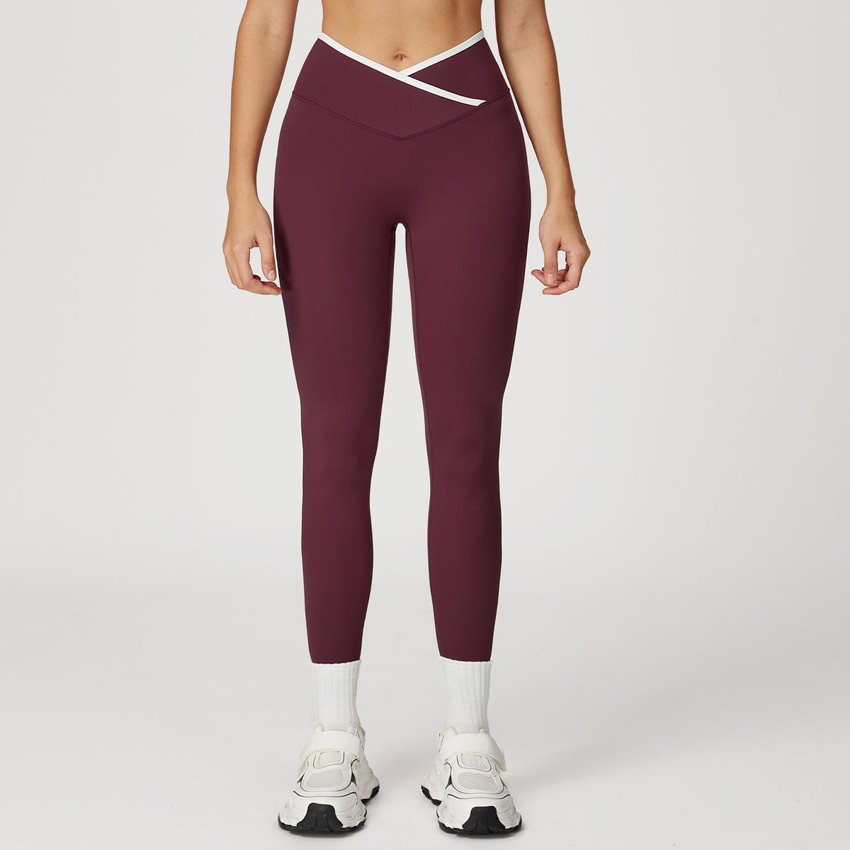 Lunéa Mallas Yoga Mujer Ajustadas Bicolor Cintura Alta Cruzada