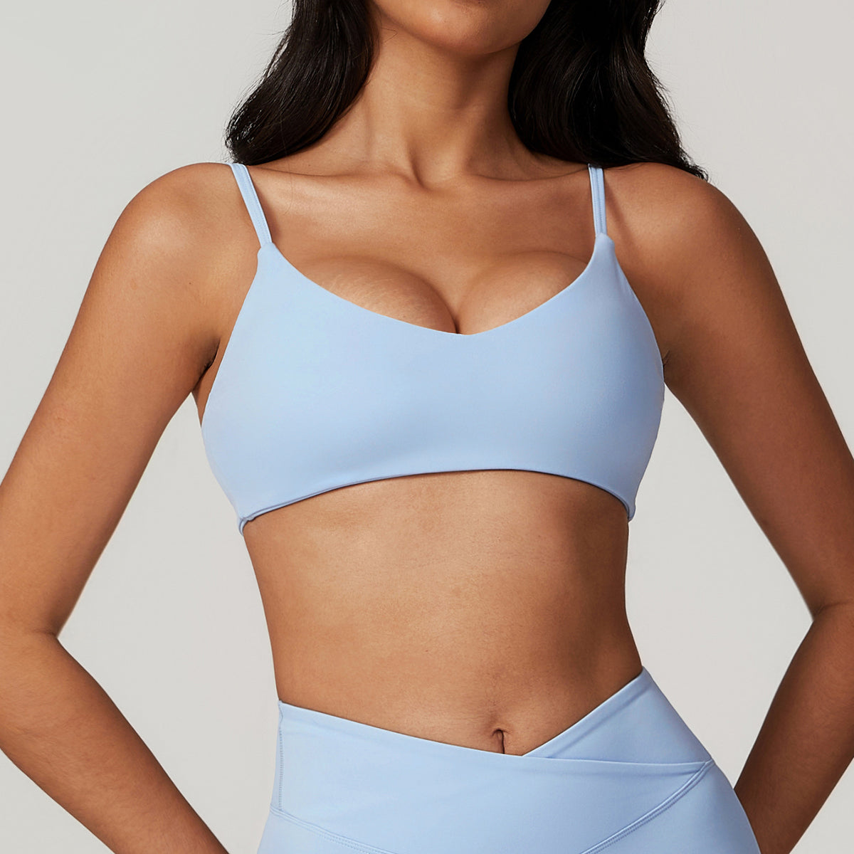 Lunéa Top Deportivo Mujer Yoga Espalda Abierta Sujeción Media Tejido Reciclado Fitness Running