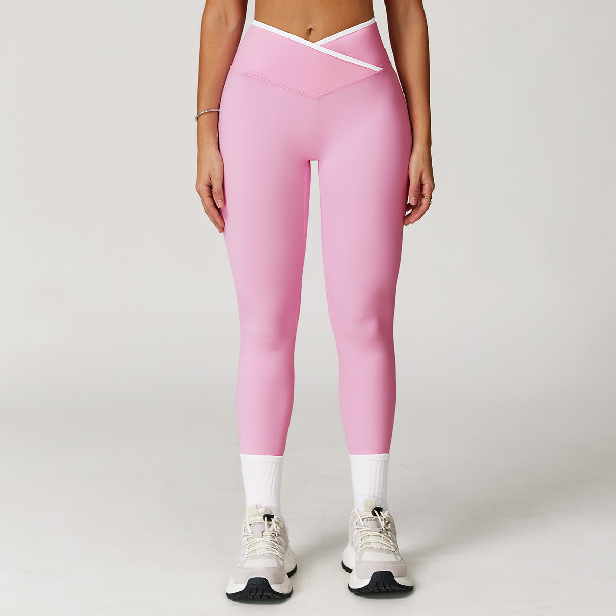 Lunéa Mallas Yoga Mujer Ajustadas Bicolor Cintura Alta Cruzada