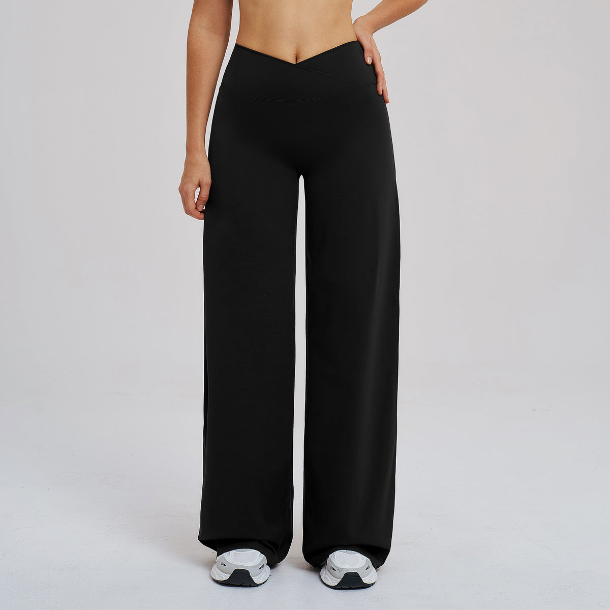 Lunéa Pantalón Ancho Mujer Cepillado Cintura Cruzada Pierna Ancha Running