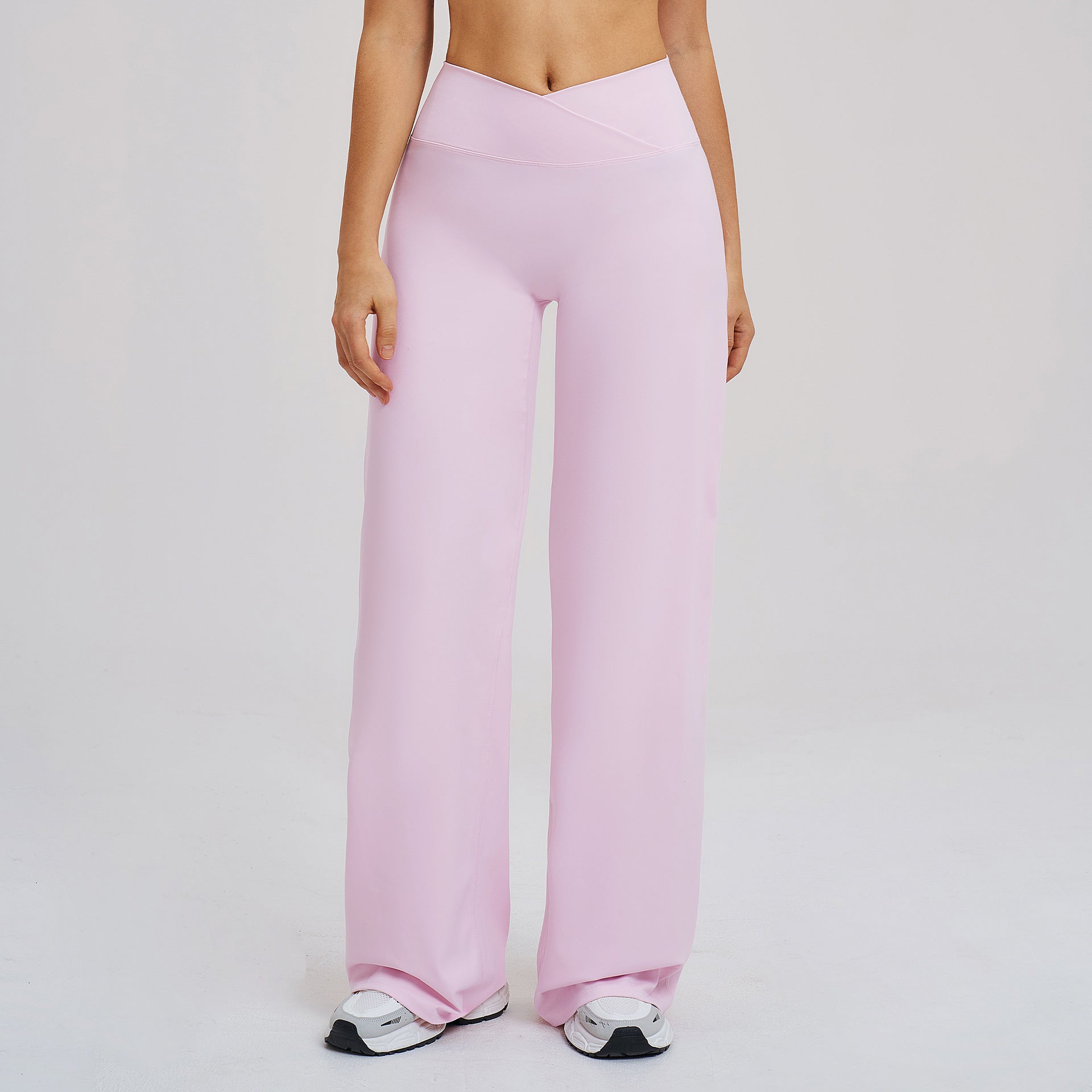 Lunéa Pantalón Ancho Mujer Cepillado Cintura Cruzada Pierna Ancha Running