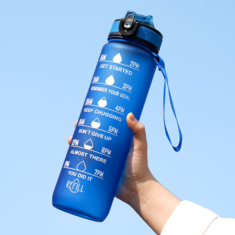 Lunéa Vaso Gradiente 1L con Pajita y Cuerda – Botella Deportiva Outdoor