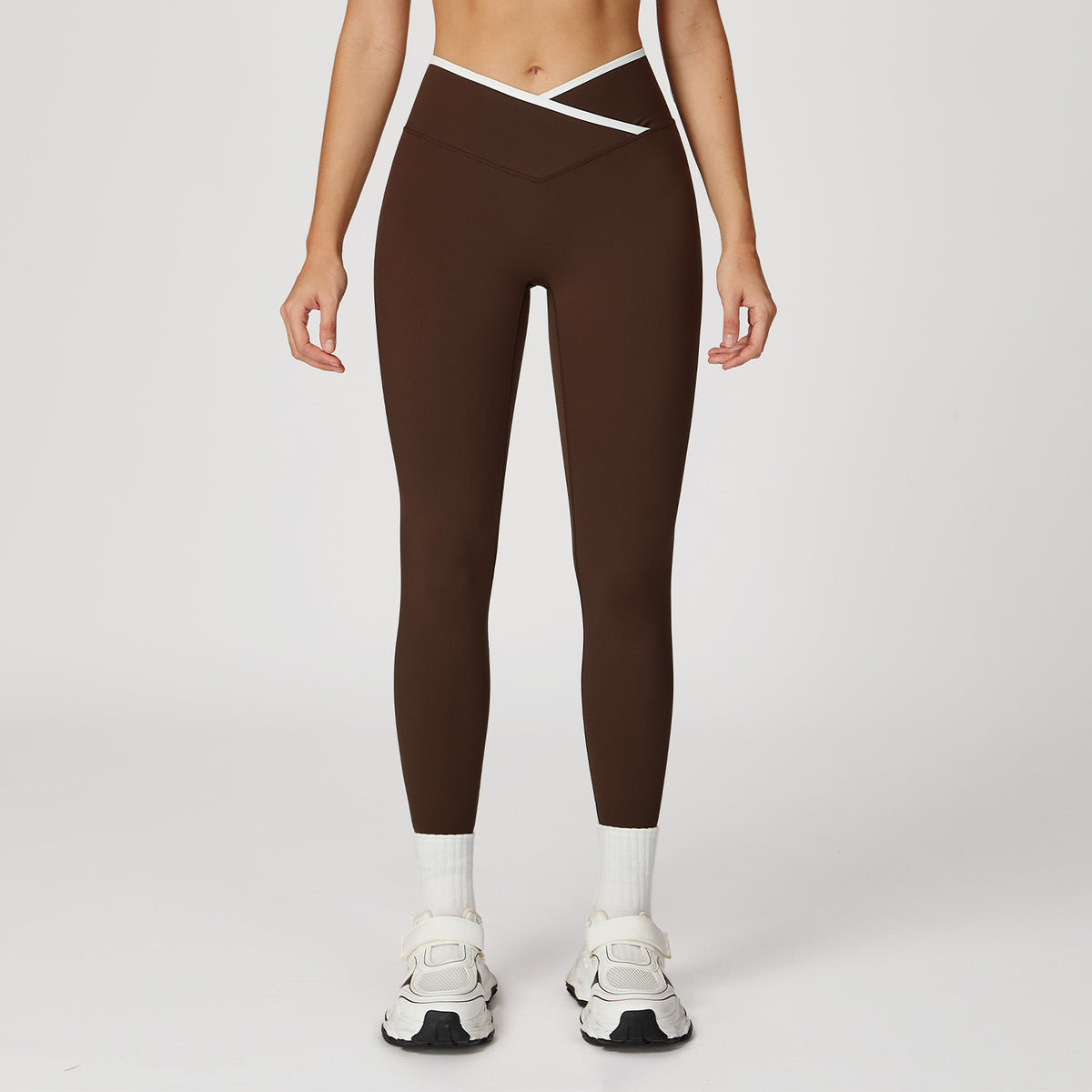 Lunéa Mallas Yoga Mujer Ajustadas Bicolor Cintura Alta Cruzada