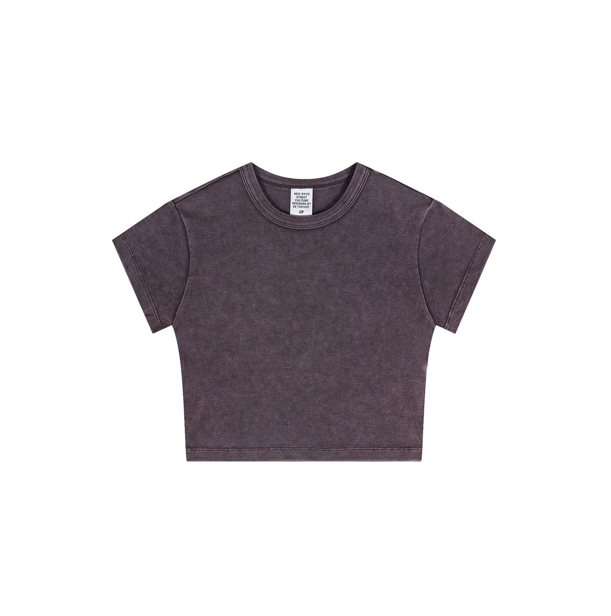 Lunéa Camiseta Crop Slim Manga Corta Mujer Estilo Urbano