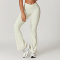 Lunéa Pantalón Flare Yoga Mujer Tiro Alto Pierna Ancha Cintura Cruzada Tejido Reciclado