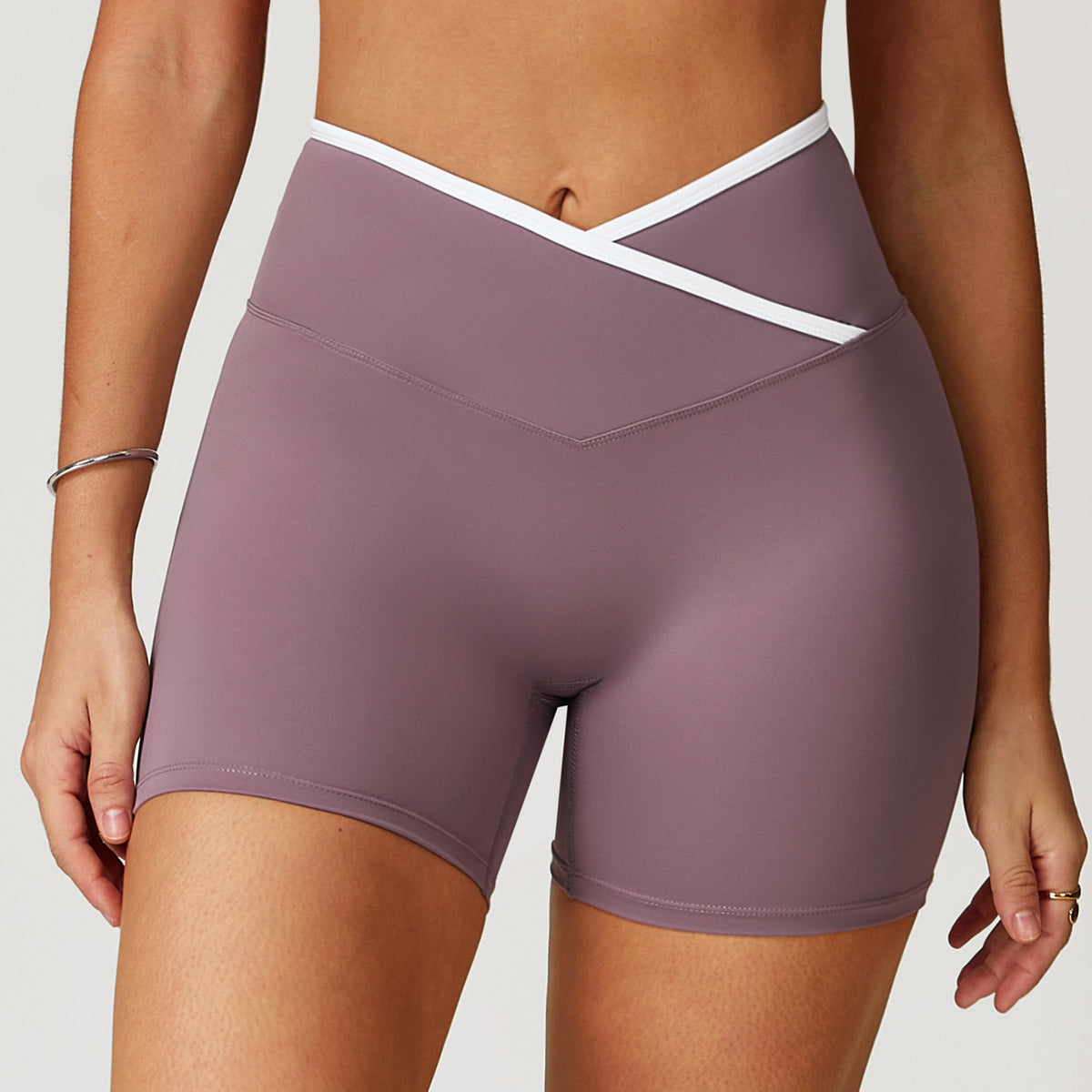Lunéa Shorts Yoga Mujer Cruzados Cintura Alta Levanta Glúteos