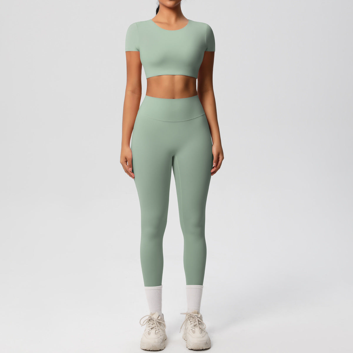 Lunéa Conjunto Yoga Mujer Camiseta y Pantalón Tejido Brocado Running