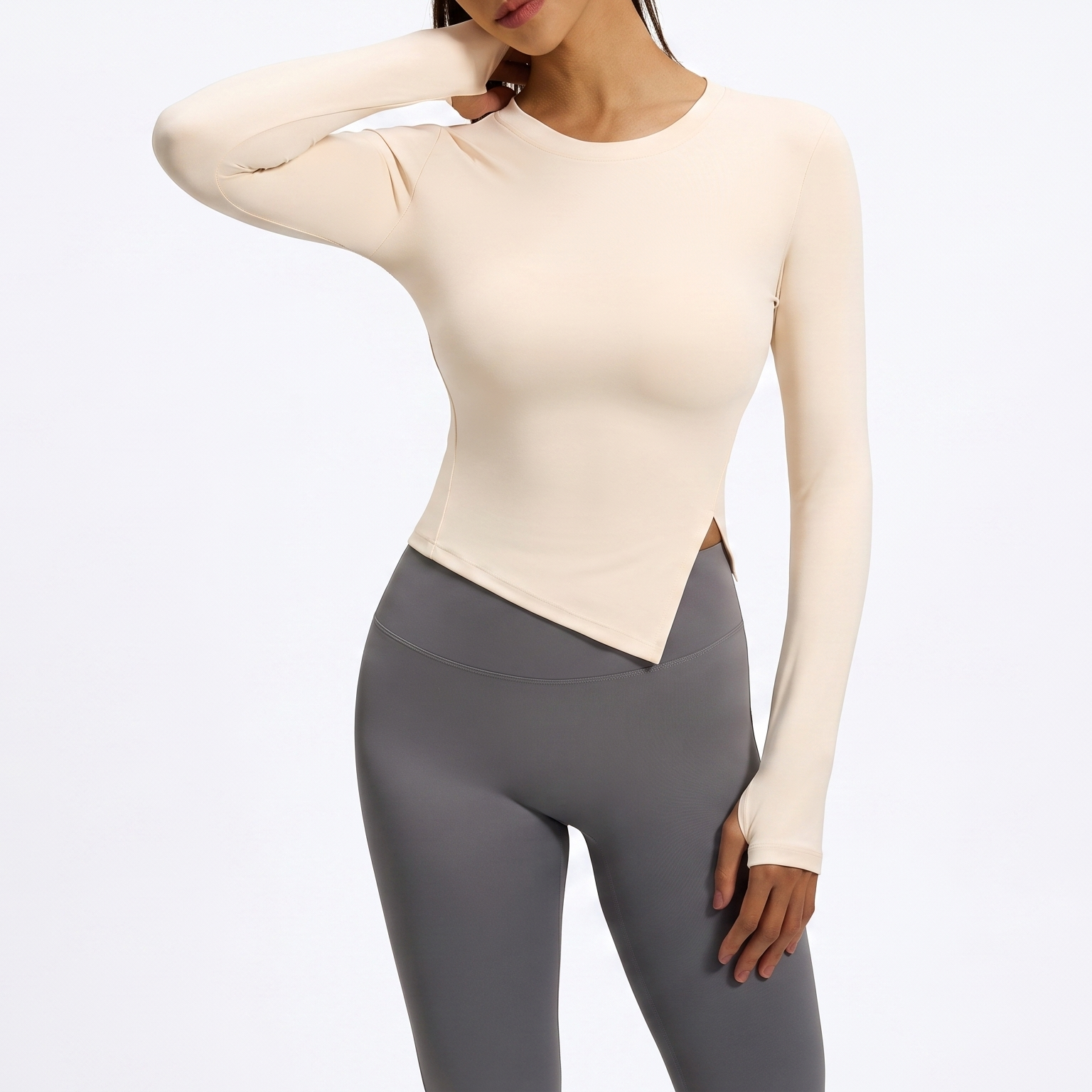Lunéa Top Manga Larga Abertura Mujer Gym Yoga Running Fitness